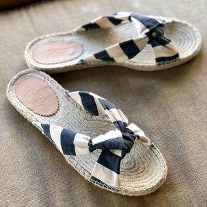 J. Crew Navy/Ivory Espadrilles